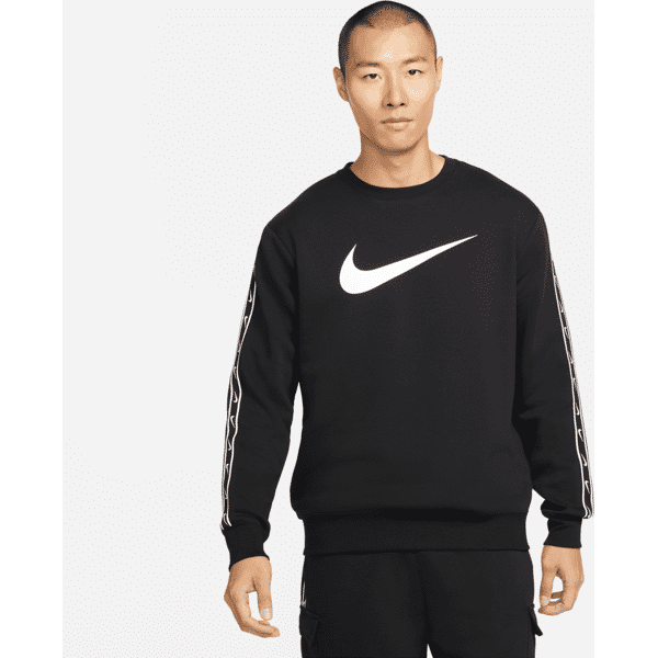 nike felpa in fleece  sportswear repeat – uomo - nero