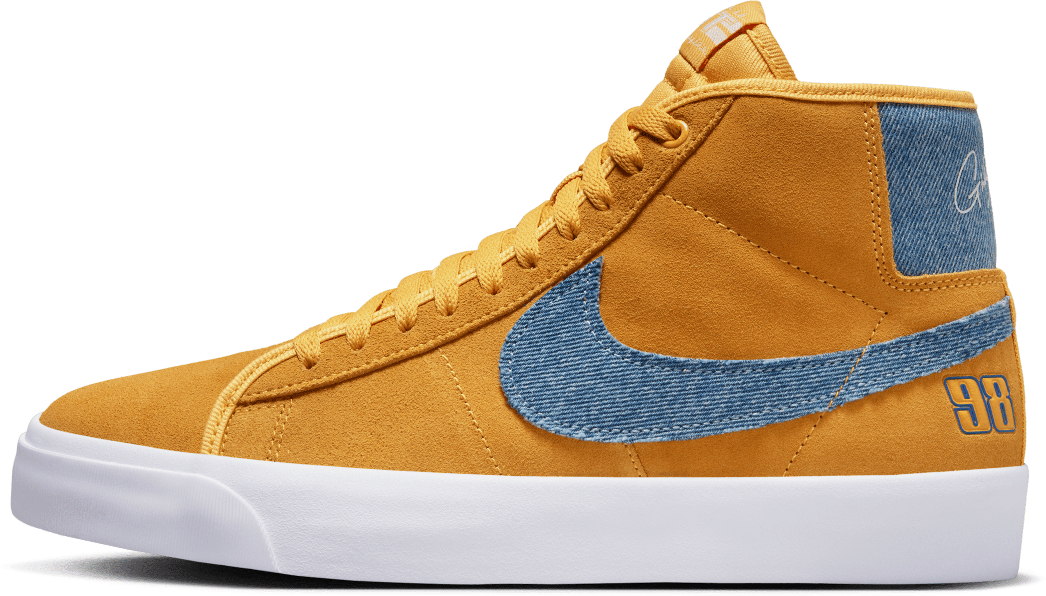 nike scarpa da skateboard  zoom blazer mid pro gt - giallo