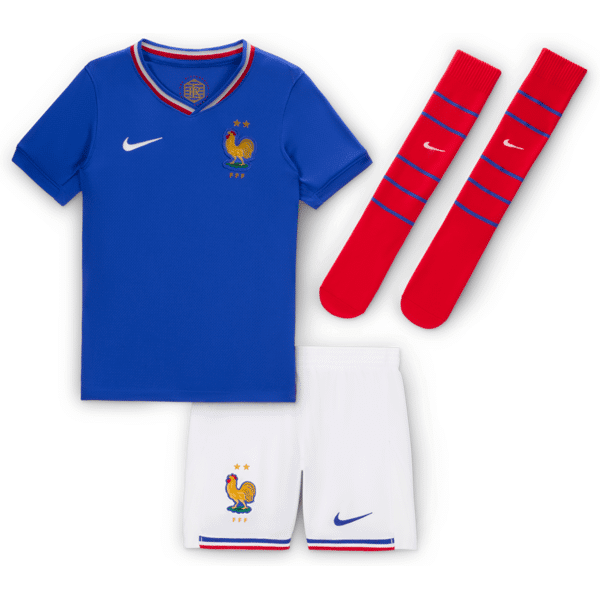 nike divisa da calcio replica in 3 pezzi  fff 2024 stadium per bambino/a – home - blu