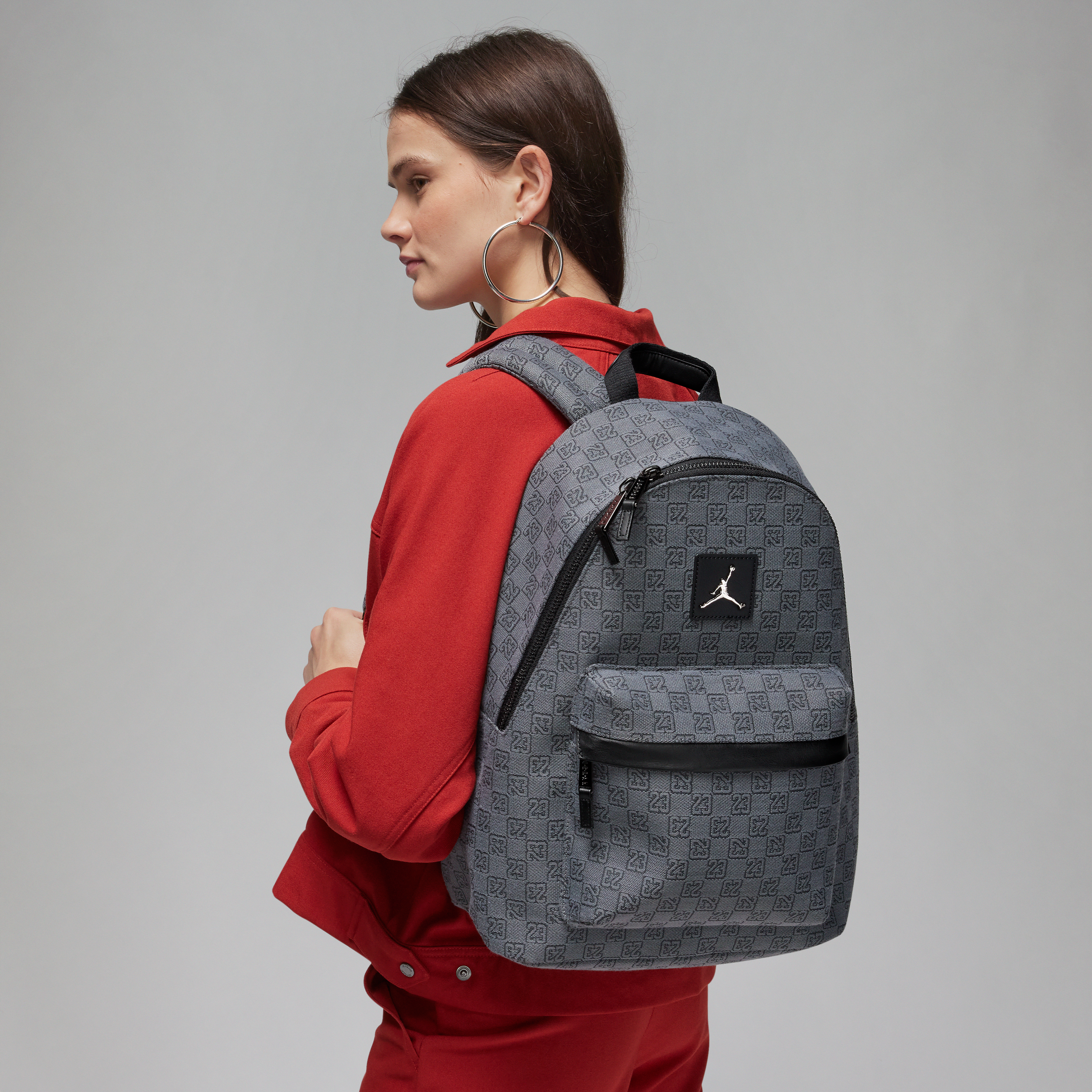 jordan zaino  monogram backpack - grigio