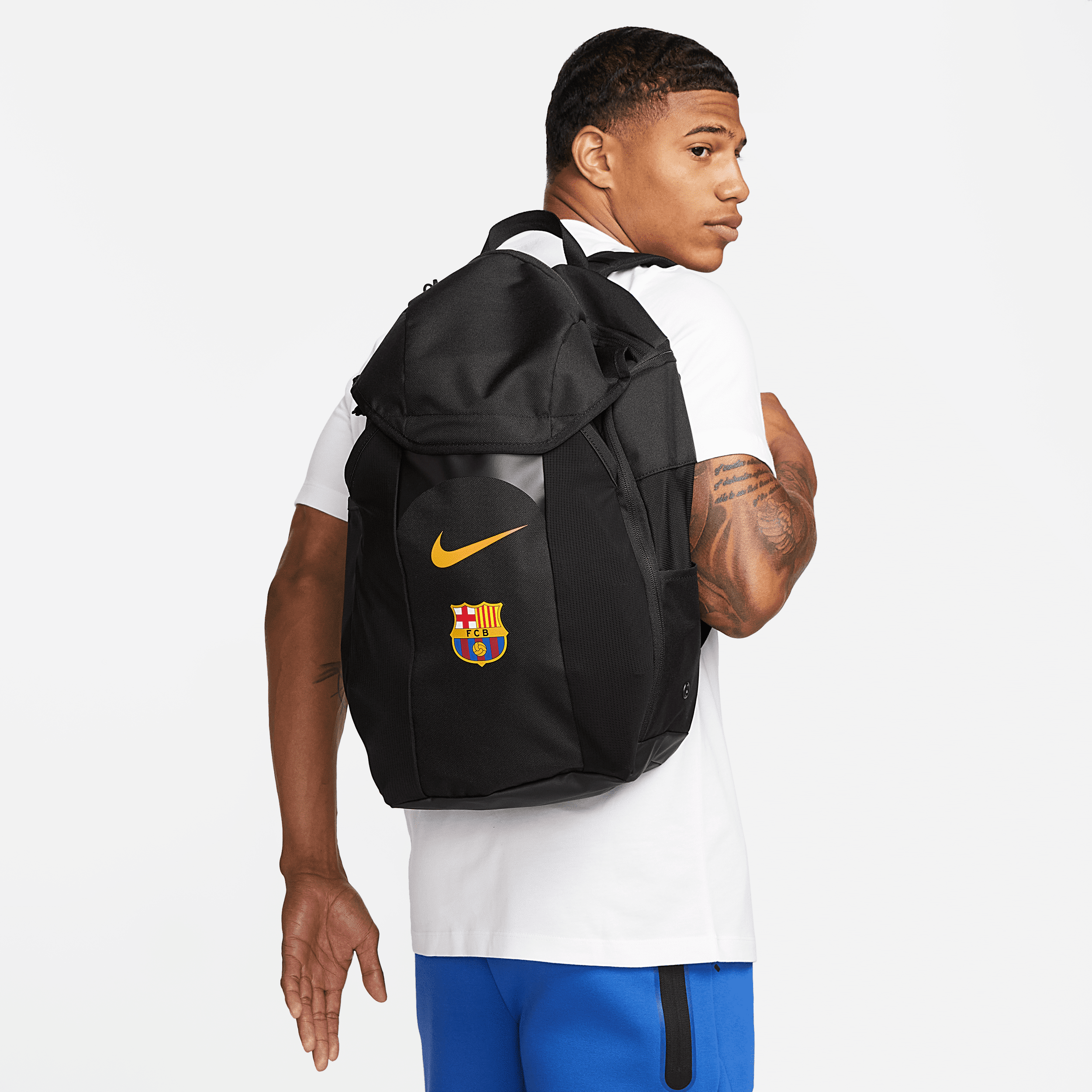 nike zaino da calcio fc barcelona academy (30 l) - nero