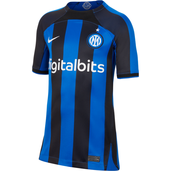 nike maglia da calcio  dri-fit inter 2022/23 stadium per ragazzi – home - blu