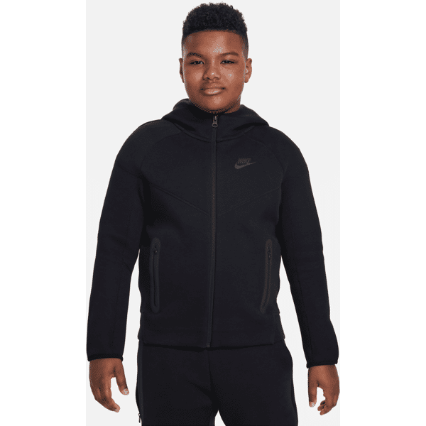 nike felpa con cappuccio e zip a tutta lunghezza  sportswear tech fleece (taglia grande) - ragazzo - nero