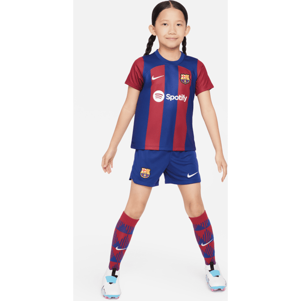 nike divisa in 3 pezzi  dri-fit fc barcelona 2023/24 per bambino/a – home - blu