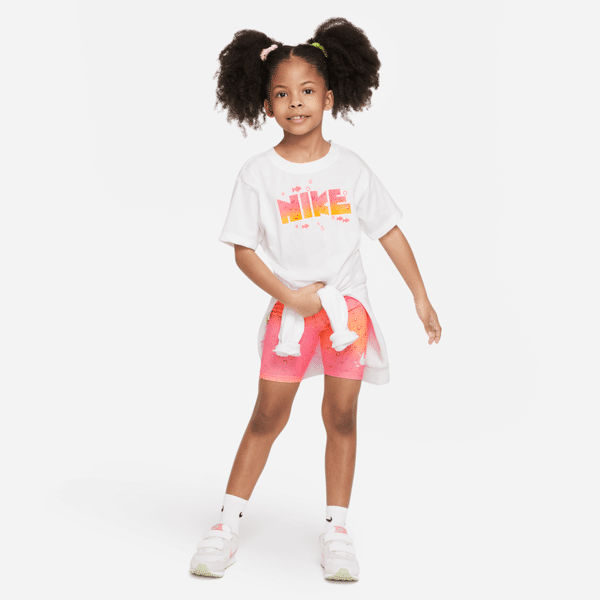nike completo dri-fit in 2 pezzi  coral reef tee and shorts set – bambino/a - rosa