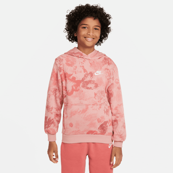 nike felpa pullover con cappuccio  sportswear club fleece – ragazzi - rosa