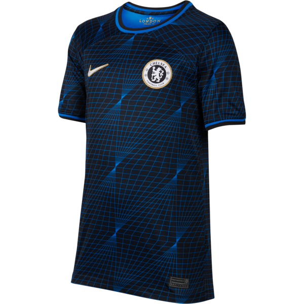 nike maglia da calcio  dri-fit chelsea fc 2023/24 stadium per ragazzo/a – away - blu