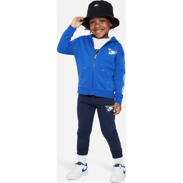 nike completo in 2 pezzi  sportswear art of play french terry full-zip set – bambini - blu