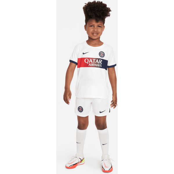 nike divisa in 3 pezzi  dri-fit paris saint-germain 2023/24 per bambino/a – away - bianco