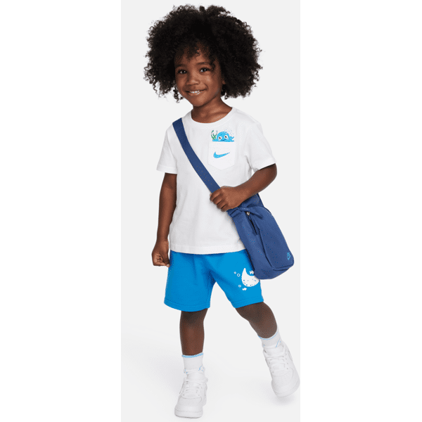 nike completo in 2 pezzi  sportswear coral reef tee and shorts set – bimbo/a - blu