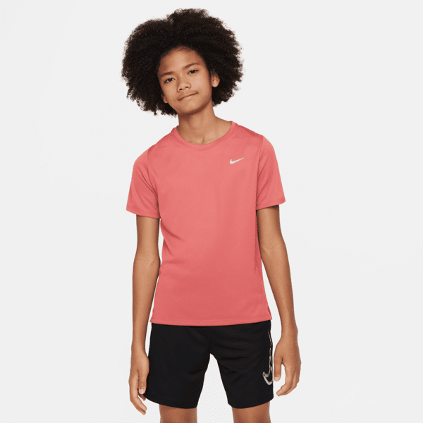 nike maglia da training a manica corta  dri-fit miler – ragazzo - rosso