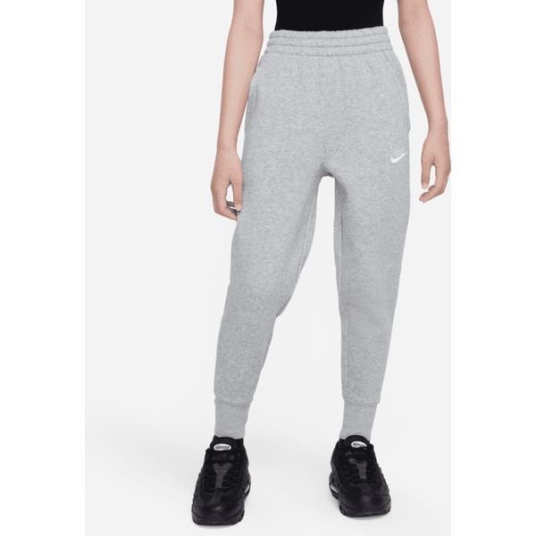 nike pantaloni aderenti a vita alta  sportswear club fleece – ragazza - grigio