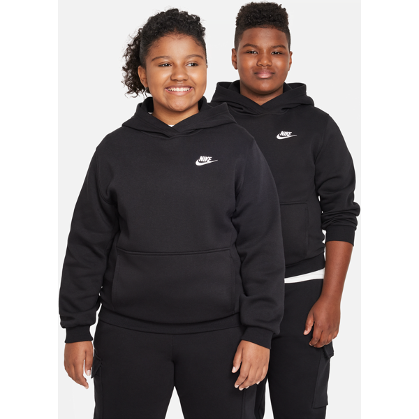 nike felpa con cappuccio  sportswear club fleece (taglia grande) – ragazzo/a - nero