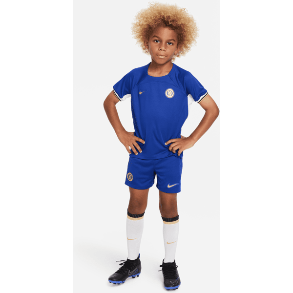 nike divisa in tre pezzi  dri-fit chelsea fc 2023/24 per bambini – home - blu