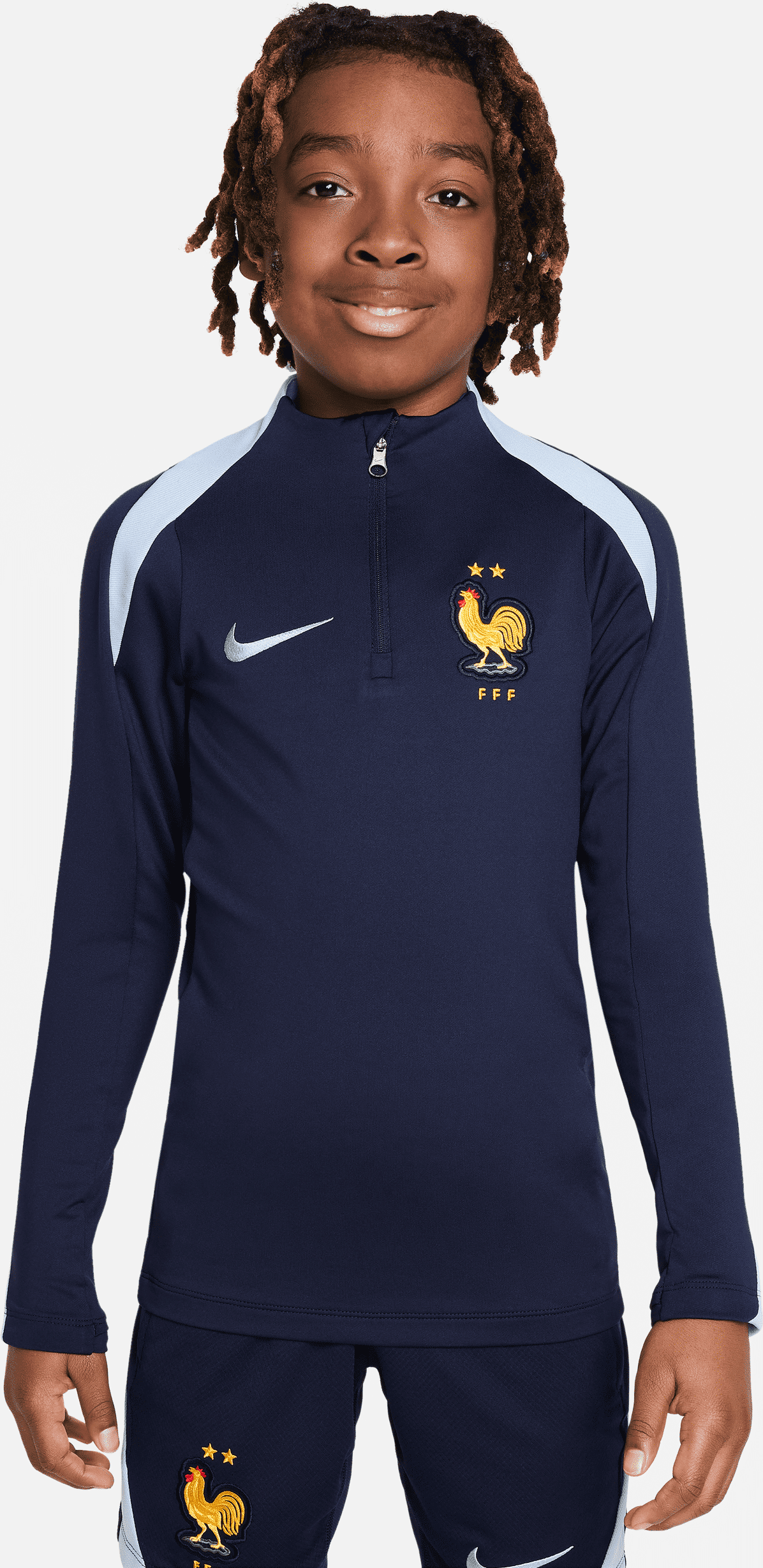 nike maglia da calcio per allenamento  dri-fit fff strike – ragazzi - blu