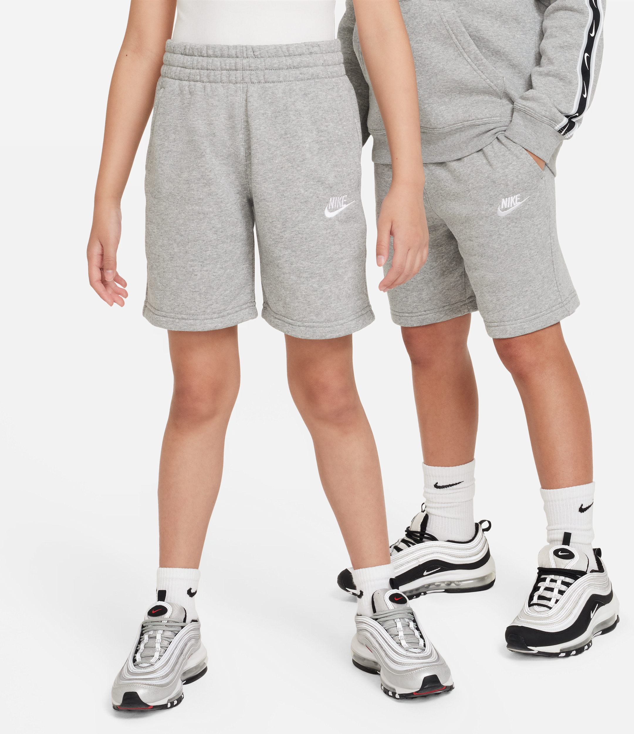 nike shorts in french terry  sportswear club fleece – ragazza - grigio