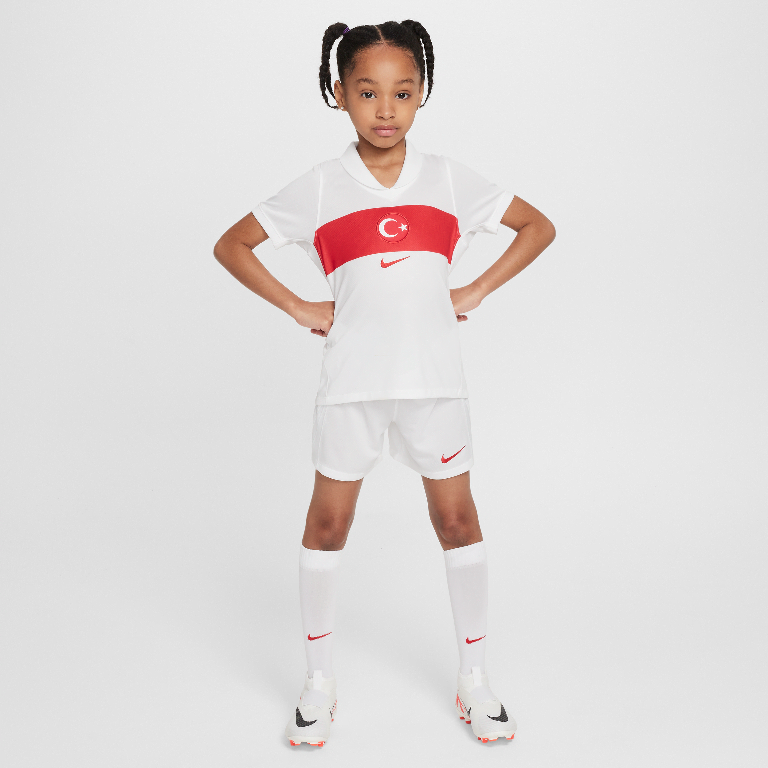 nike divisa da calcio replica  turchia 2024/25 stadium per bambino/a – home - bianco