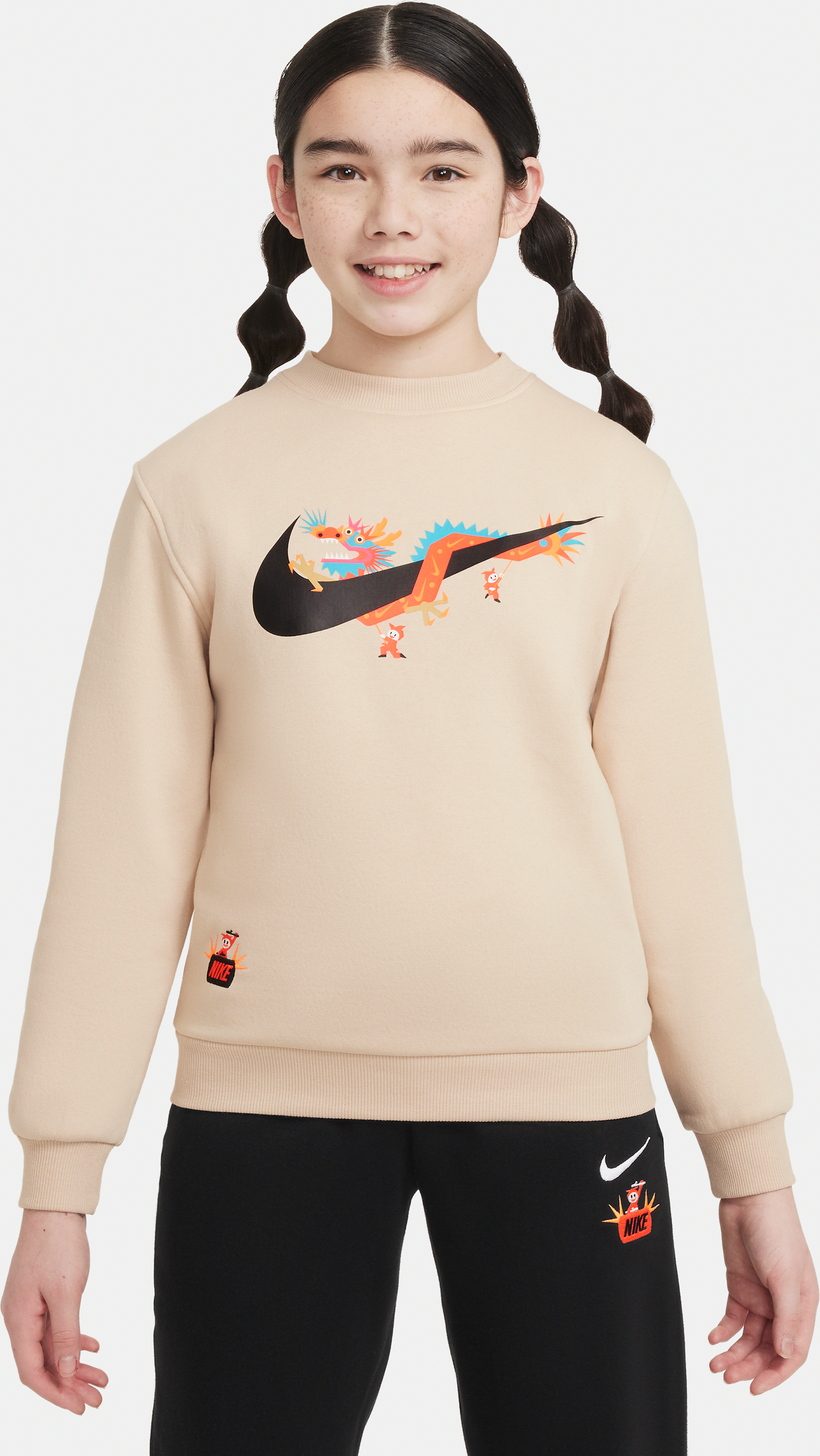 nike felpa a girocollo  sportswear club fleece lunar new year – ragazzo/a - marrone