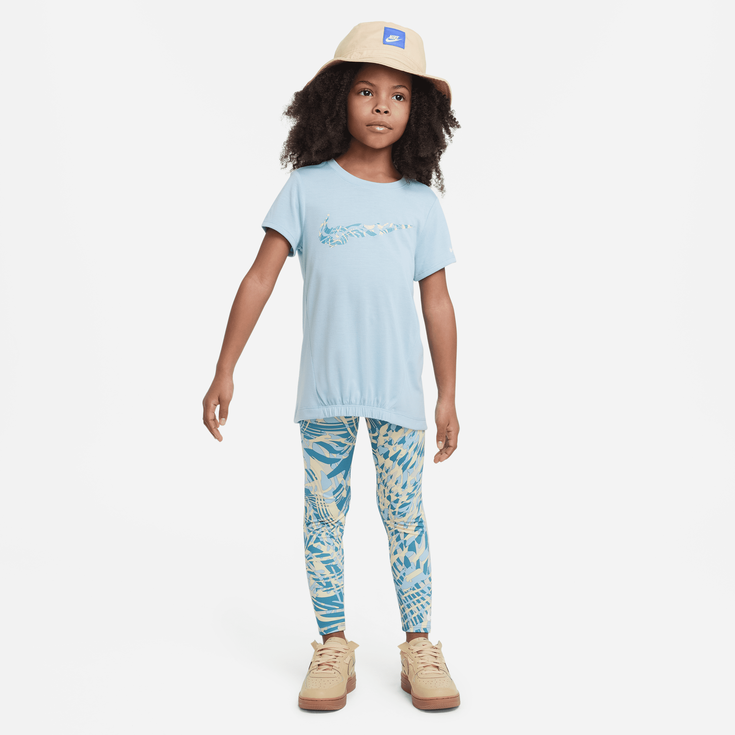 nike completo  dri-fit printed leggings set – bambino/a - giallo
