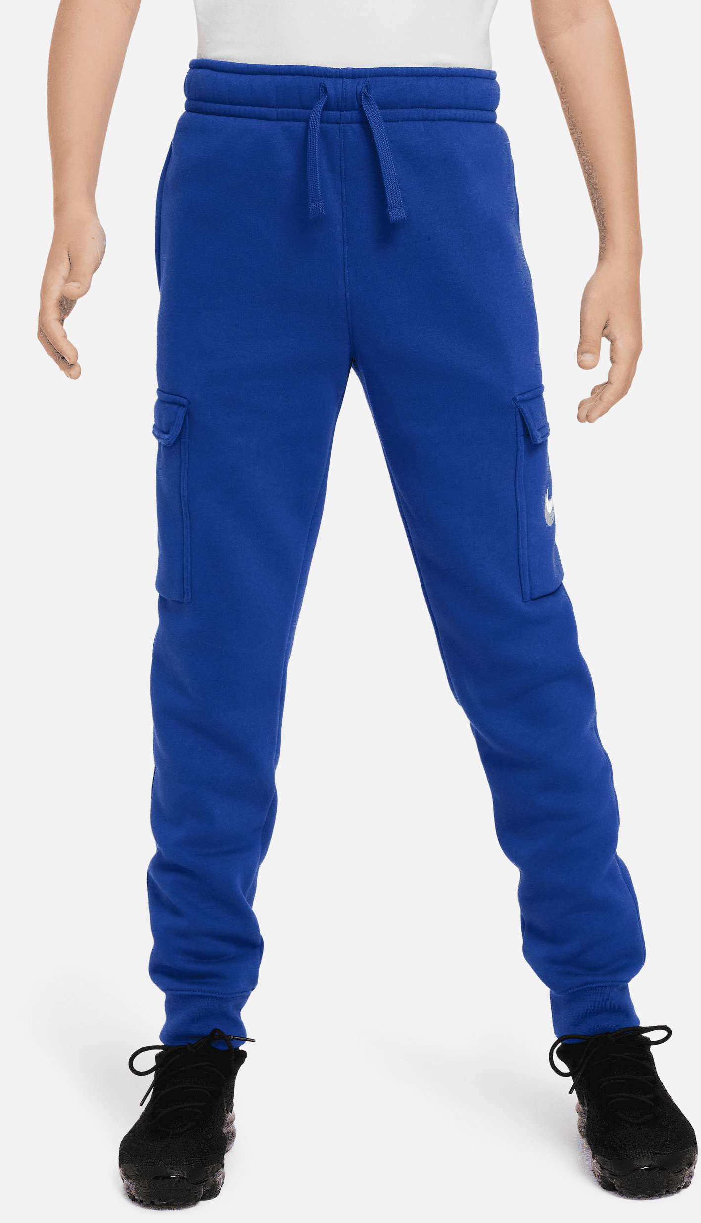 nike pantaloni cargo in fleece con grafica  sportswear – ragazzo - blu