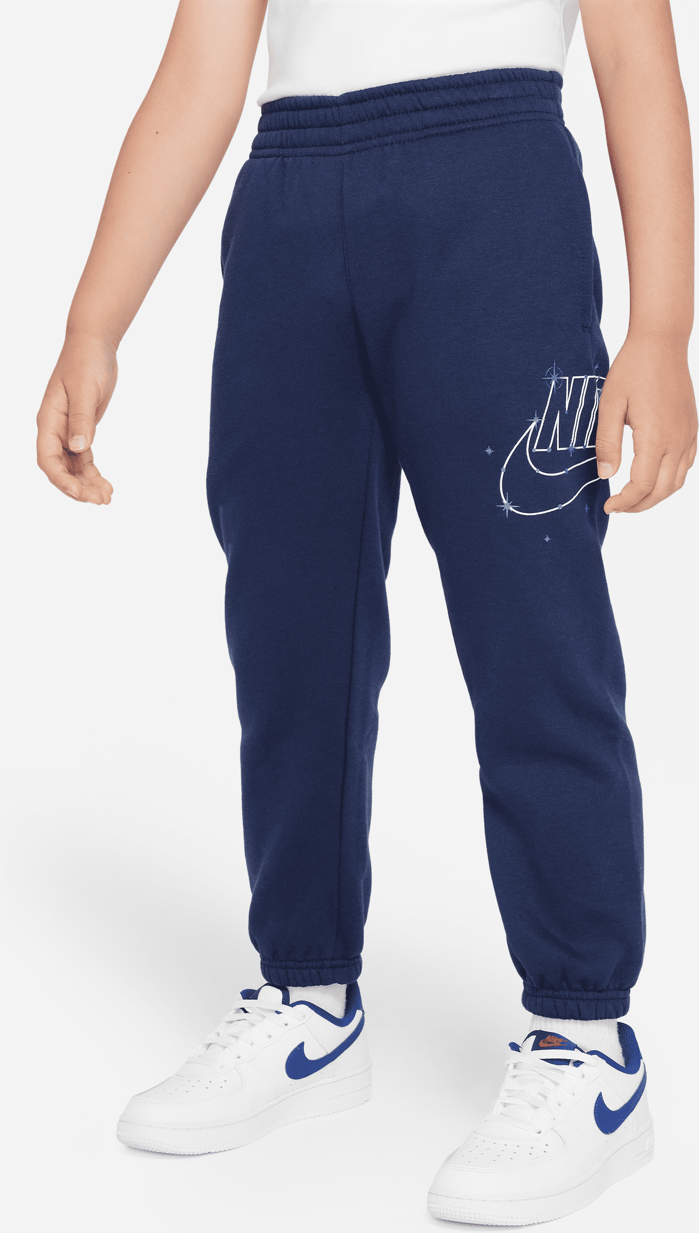 nike pantaloni  sportswear shine fleece – bambino/a - blu