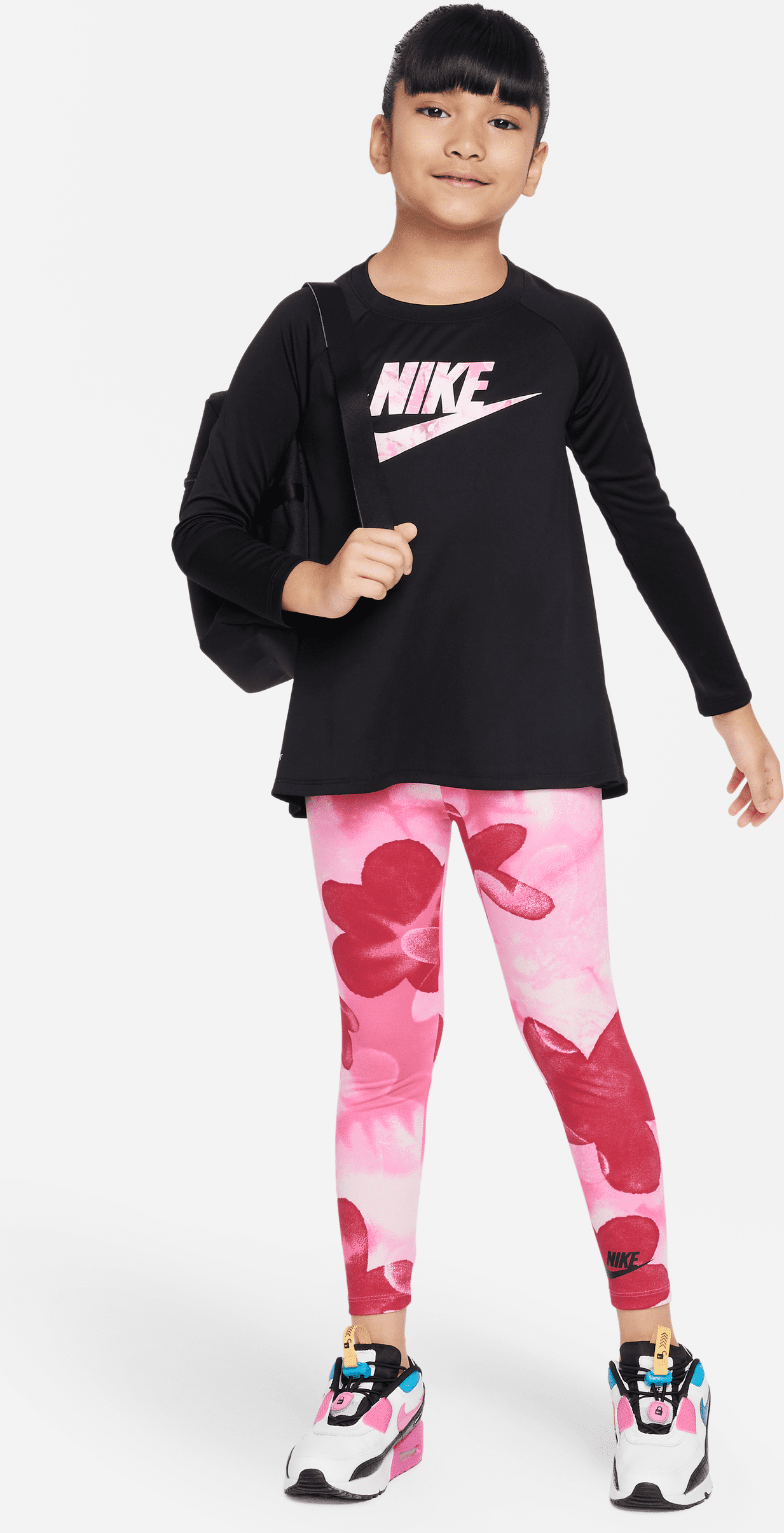 nike completo dri-fit in 2 pezzi  sci-dye dri-fit leggings set – bambini - rosa