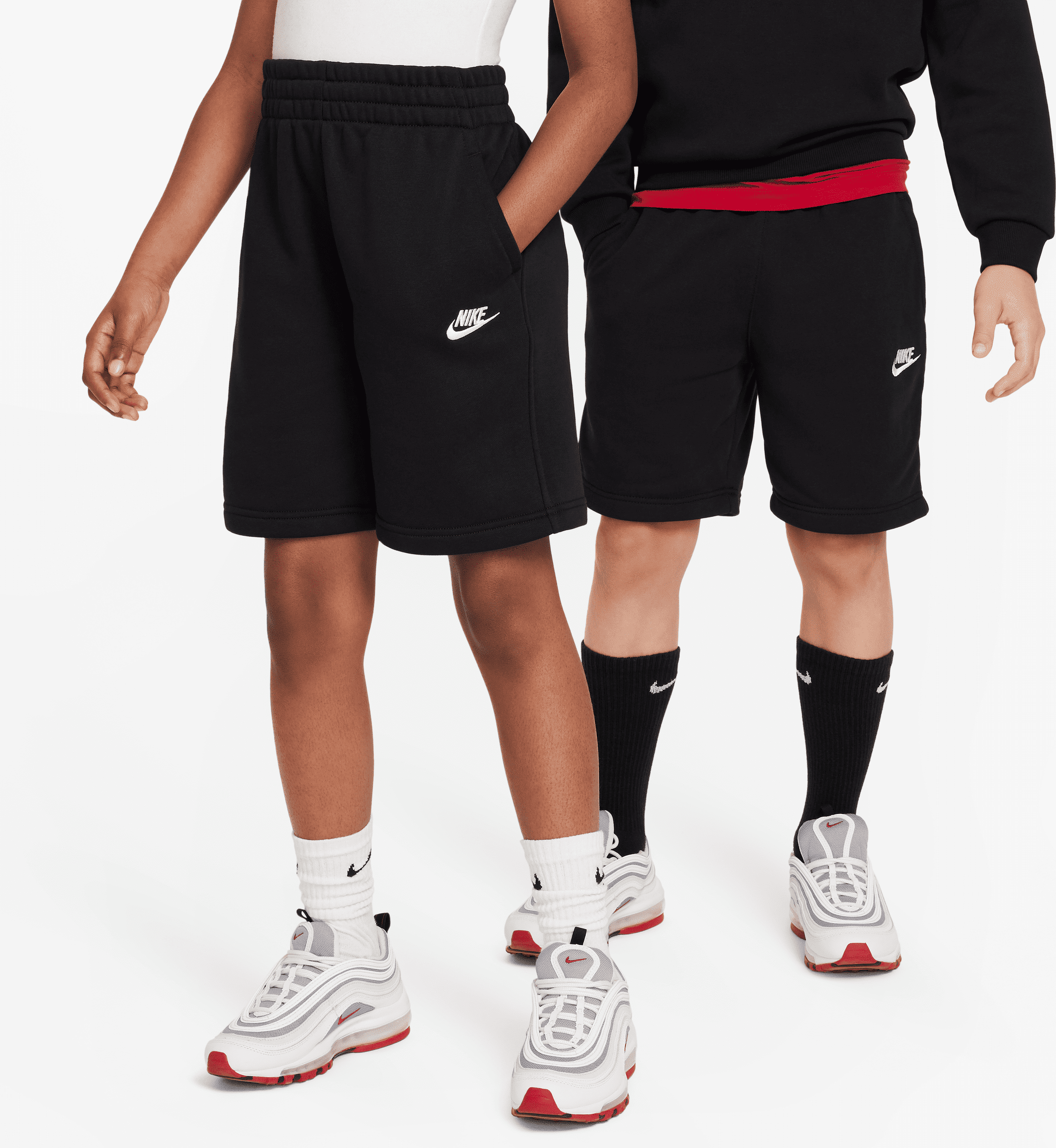 nike shorts in french terry  sportswear club fleece – ragazza - nero