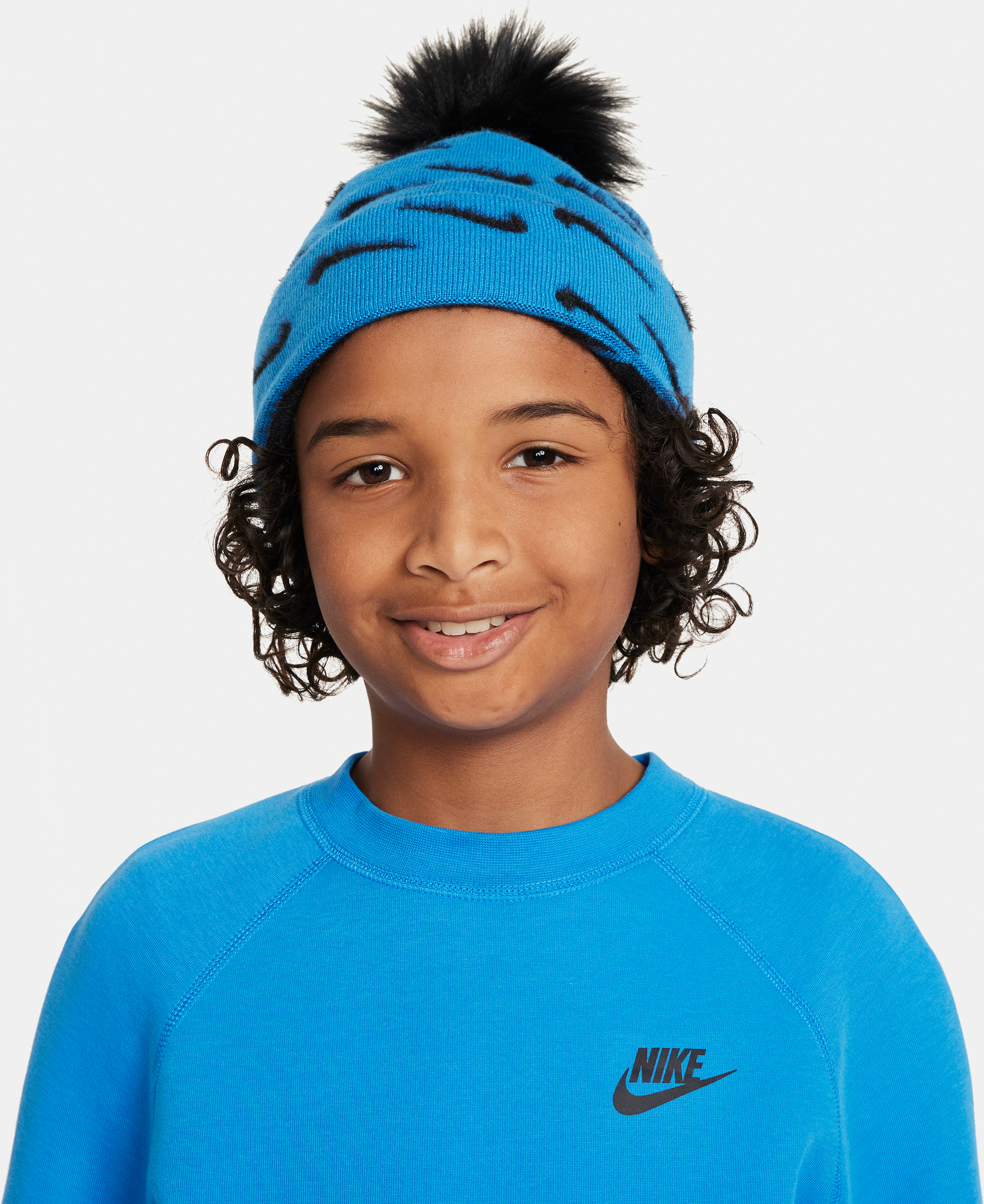 nike berretto con pompon  peak – bambini - blu