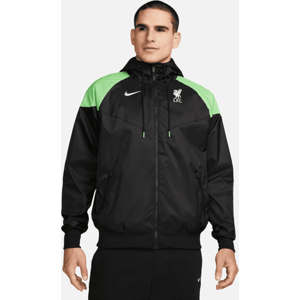 nike giacca da calcio con cappuccio  liverpool fc sport essentials windrunner – uomo - nero