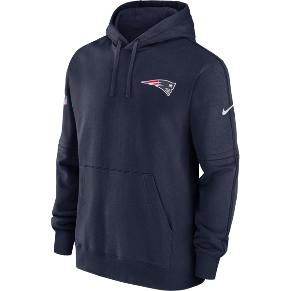 nike felpa pullover con cappuccio new england patriots sideline club  nfl – uomo - blu