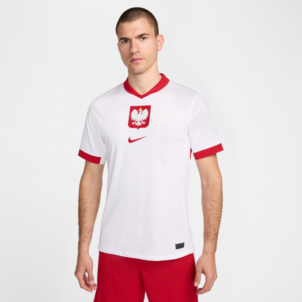 nike maglia da calcio replica  dri-fit polonia 2024/25 stadium da uomo – home - bianco