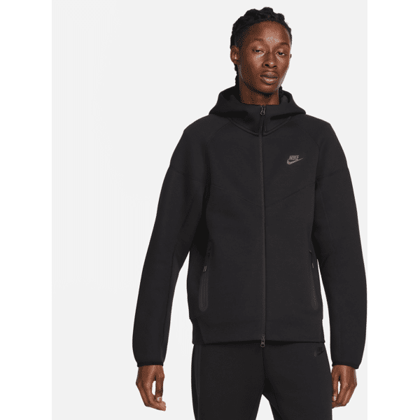 nike felpa con cappuccio e zip a tutta lunghezza  sportswear tech fleece windrunner - uomo - nero