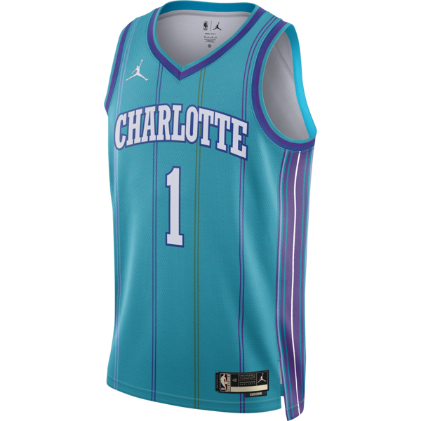 nike maglia lamelo ball charlotte hornets 2023/24 swingman  dri-fit nba – uomo - blu