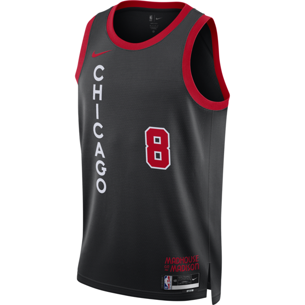 nike maglia zach lavine chicago bulls city edition 2023/24 swingman  dri-fit nba – uomo - nero