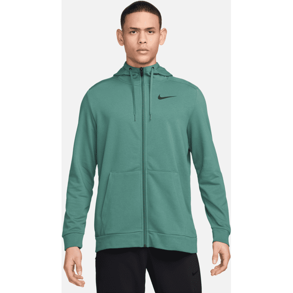 nike felpa fitness dri-fit con cappuccio e zip a tutta lunghezza  dry – uomo - verde