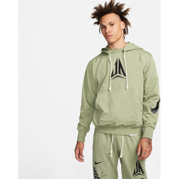 nike felpa pullover da basket con cappuccio dri-fit ja standard issue – uomo - verde