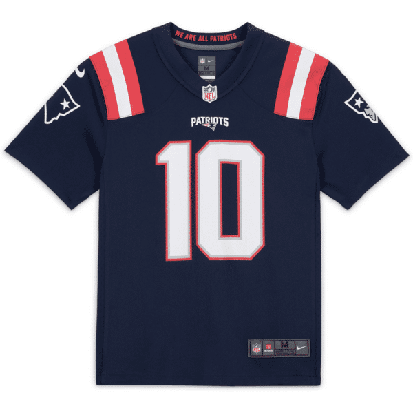 nike maglia da football americano new england patriots (mac jones) nfl – ragazzi - blu