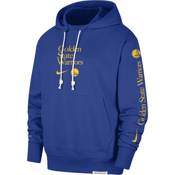 nike felpa con cappuccio  dri-fit nba golden state warriors standard issue courtside – uomo - blu