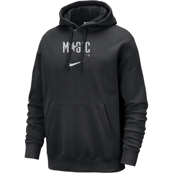 nike felpa pullover con cappuccio orlando magic club fleece city edition  nba – uomo - nero