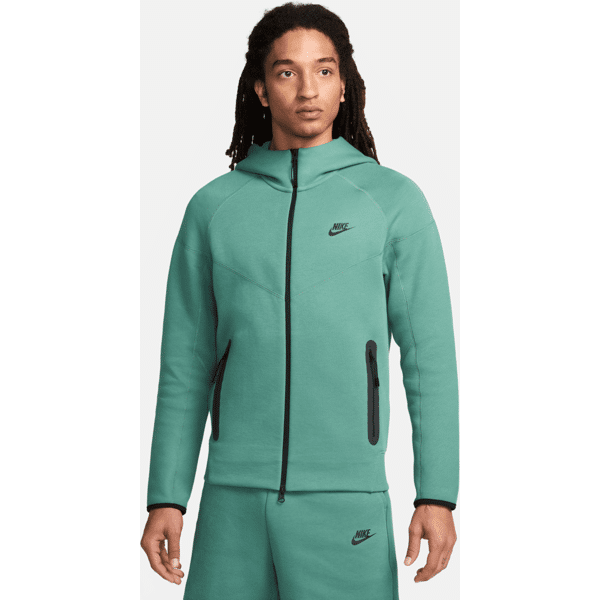 nike felpa con cappuccio e zip a tutta lunghezza  sportswear tech fleece windrunner - uomo - verde