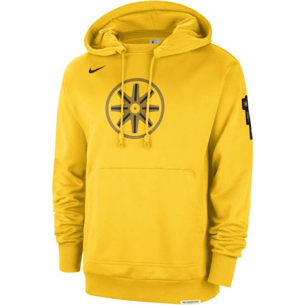 nike felpa con cappuccio golden state warriors standard issue 2023/24 city edition courtside  nba – uomo - giallo