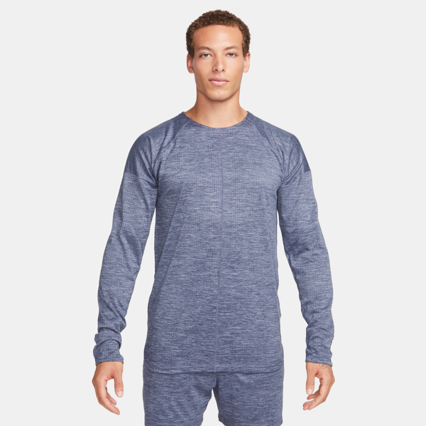 nike maglia a girocollo dri-fit  yoga – uomo - blu