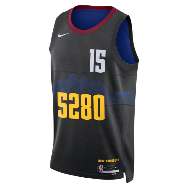 nike maglia nikola jokic denver nuggets city edition 2023/24  dri-fit swingman nba – uomo - nero