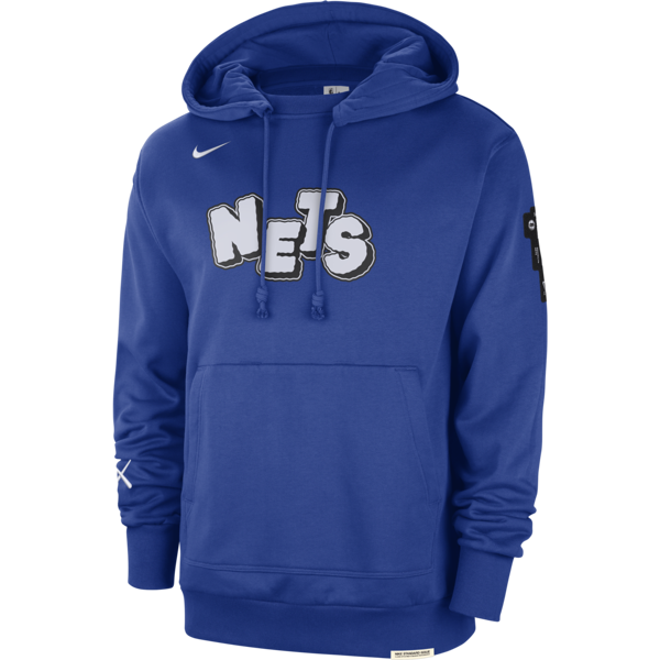 nike felpa con cappuccio brooklyn nets standard issue 2023/24 city edition courtside  nba – uomo - blu