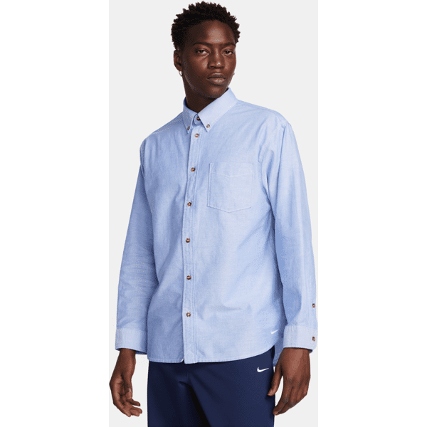 nike camicia oxford con bottoni a manica lunga  life – uomo - bianco