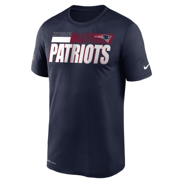 nike t-shirt  dri-fit team name legend sideline (nfl new england patriots) - uomo - blu