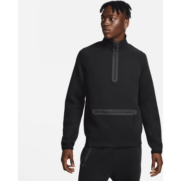 nike felpa con zip a metà lunghezza  sportswear tech fleece – uomo - nero