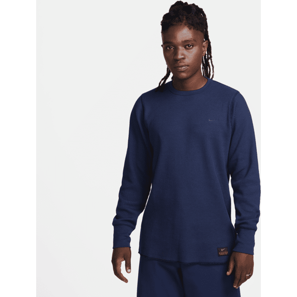 nike maglia waffle pesante a manica lunga  life – uomo - blu