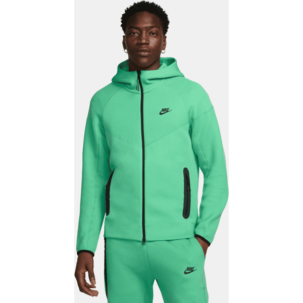 nike felpa con cappuccio e zip a tutta lunghezza  sportswear tech fleece windrunner - uomo - verde