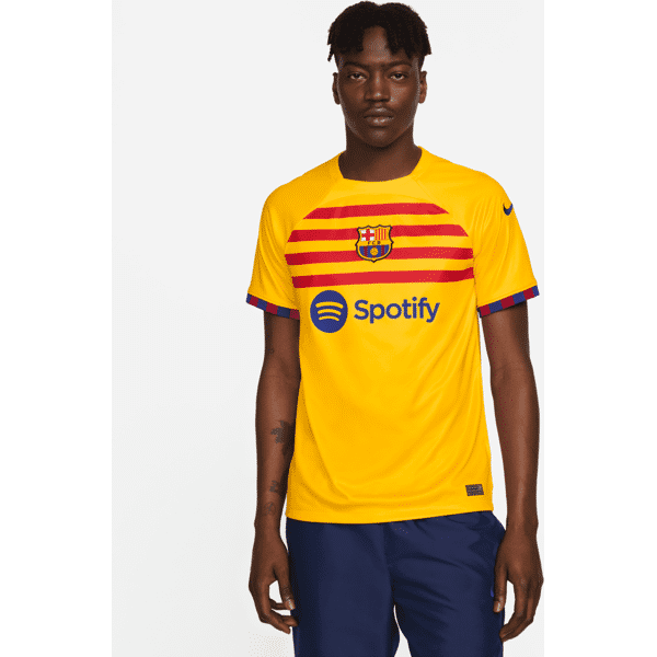 nike maglia da calcio  dri-fit fc barcelona 2023/24 stadium da uomo – quarta - giallo